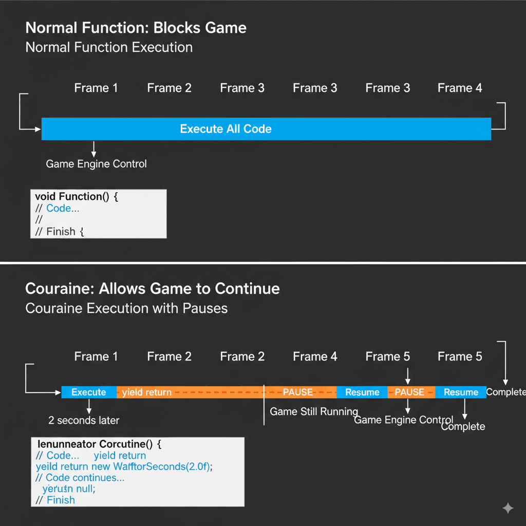 Coroutine vs Normal Function Flow