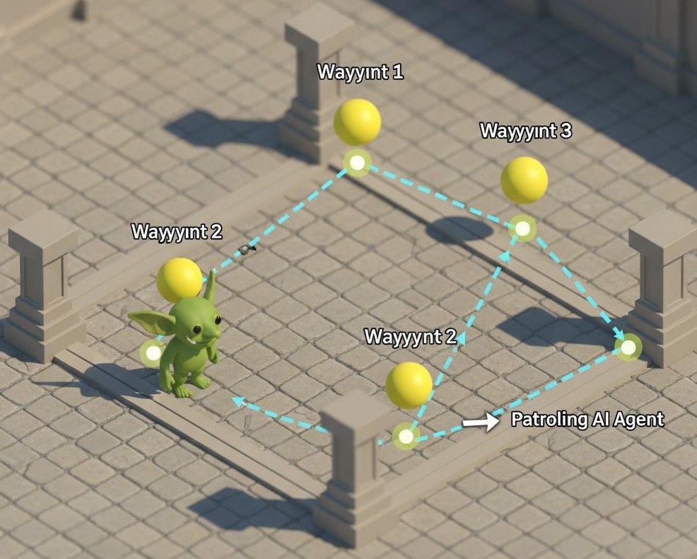 AI Patrolling Blueprint Visualization
