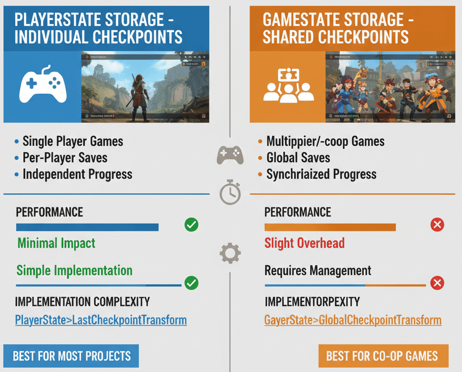 Decision Matrix for PlayerState vs GameState Storage