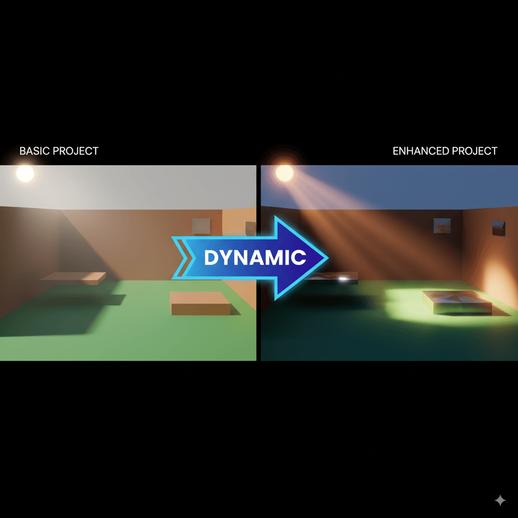 Visualization of the impact Lumen has on game development projects.