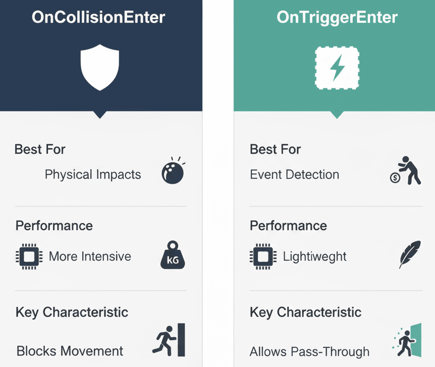 OnCollisionEnter vs. OnTriggerEnter