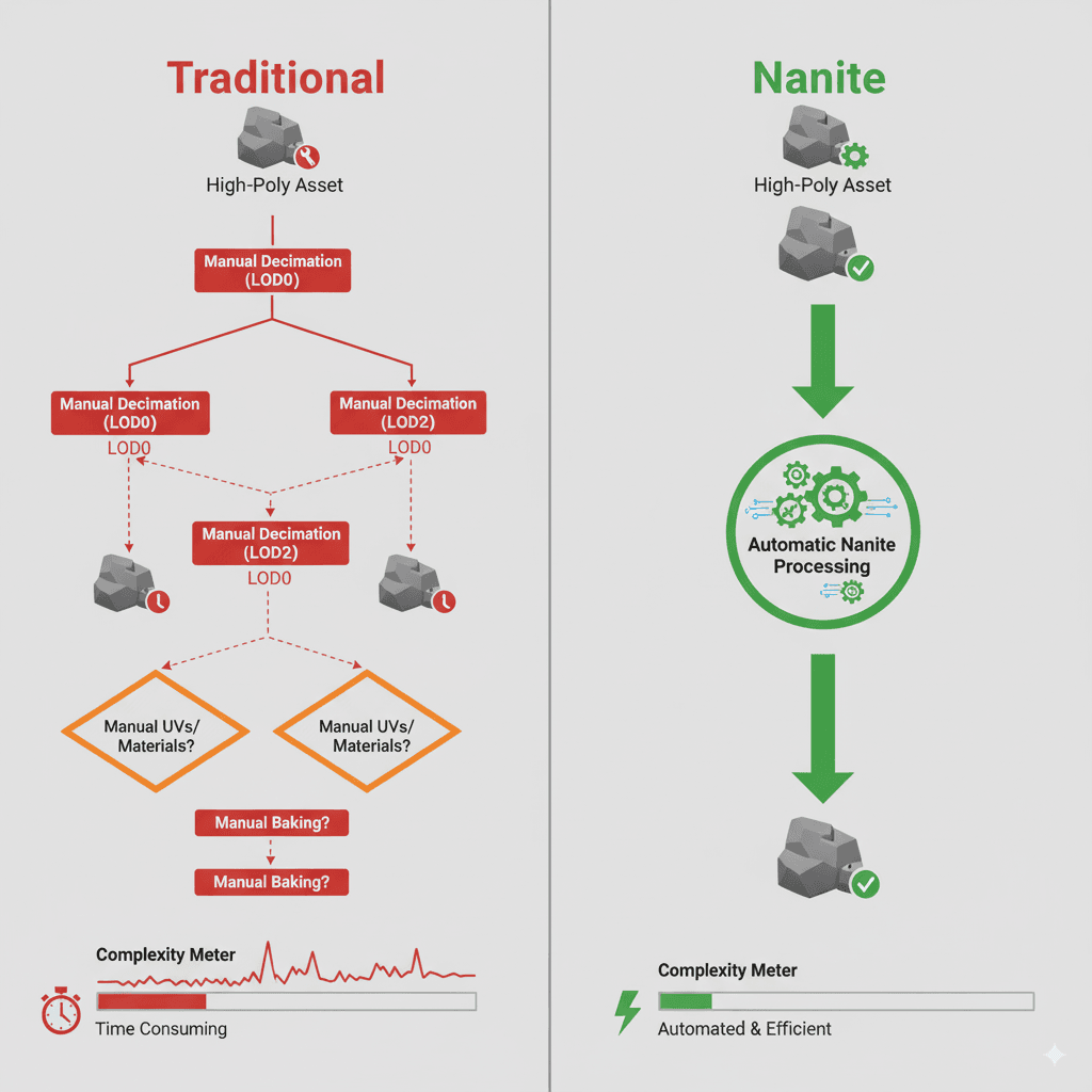 Traditional vs Nanite Comparison