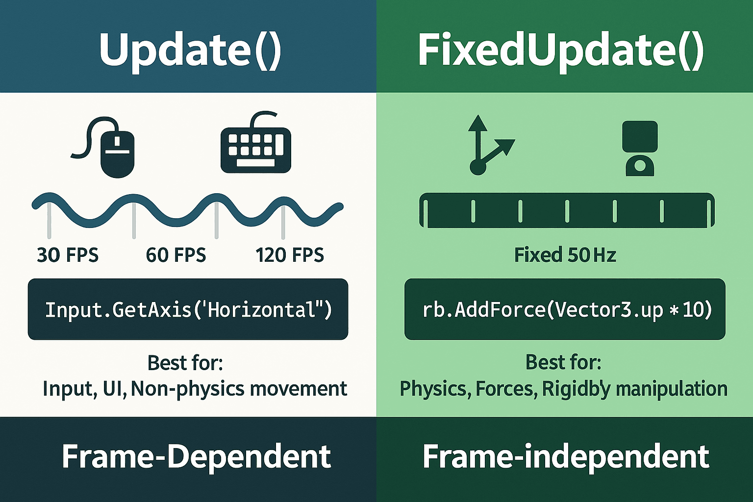Update vs FixedUpdate Comparison